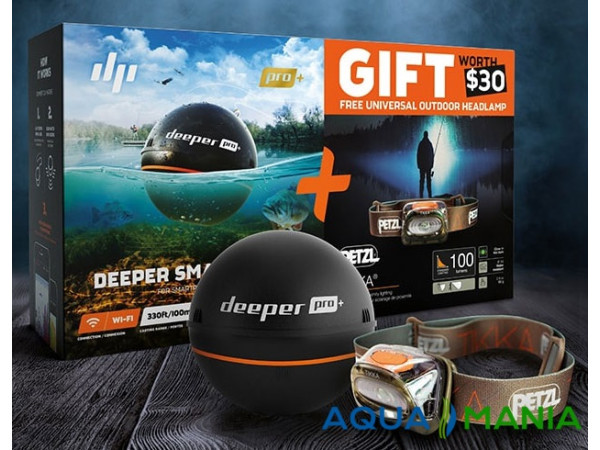 Комплект «Эхолот Deeper PRO+ и фонарик Petzl TIKKA»