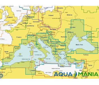 Карта "Днепр, Средиземное и Черное море (код 43XG)" NAVIONICS GOLD для Lowrance, Eagle, Humminbird - Описание карты