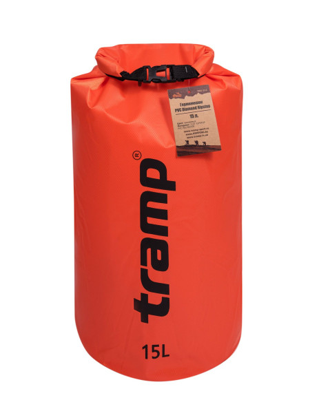 Гермомешок Tramp PVC (15л) оранжевый Diamond Rip-Stop