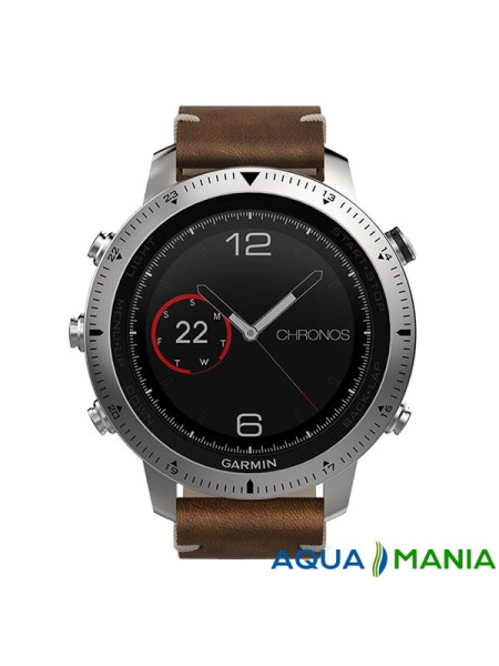 Навигатор на запястье Garmin fenix Chronos - Steel with Vintage Leather Watch Band