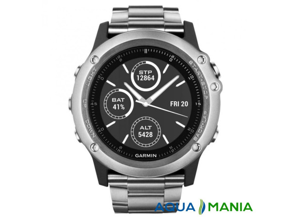 Навигатор на запястье Garmin fenix 3 HR, Glass & Titanium, Silver
