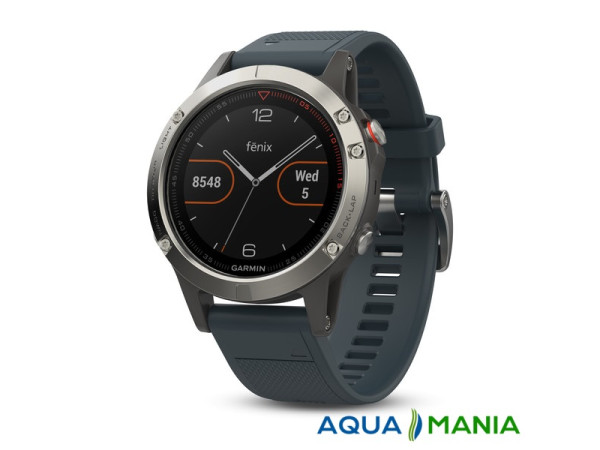 Навигатор на запястье Garmin fenix 5 - Silver with granite blue band