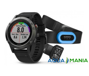 Навигатор на запястье Garmin fenix 5 - Performer Bundle - Slate grey with black band