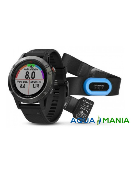 Навигатор на запястье Garmin fenix 5 - Performer Bundle - Slate grey with black band
