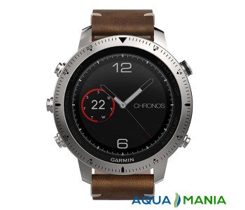 Навигатор на запястье Garmin fenix Chronos - Steel with Vintage Leather Watch Band