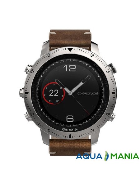 Навігатор на зап'ястя Garmin fenix Chronos - Steel with Vintage Leather Watch Band