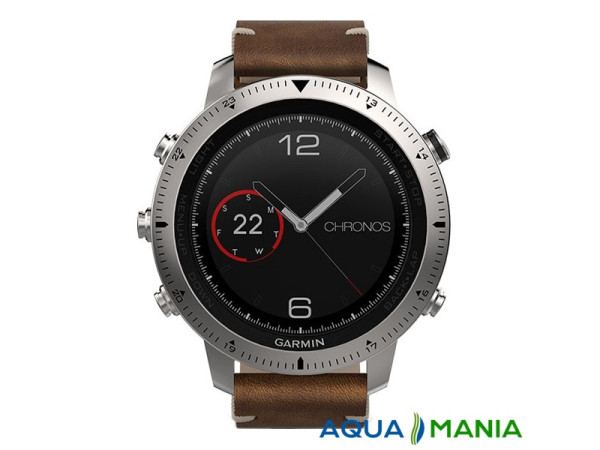 Навигатор на запястье Garmin fenix Chronos - Steel with Vintage Leather Watch Band