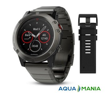 Навігатор на зап'ястя Garmin fenix 5X Sapphire - Slate grey with metal band