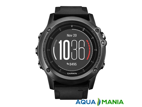 Навігатор на зап'ястя Garmin fenix 3 HR - Silver Edition with black silicone band