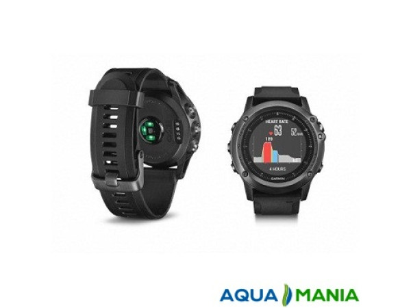 Навигатор на запястье Garmin 3 Sapphire HR – Gray with black silicone band