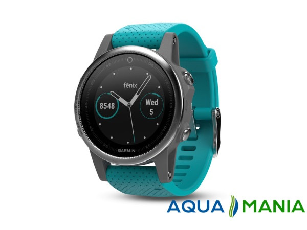 Навигатор на запястье Garmin fenix 5S - Silver with turquoise band