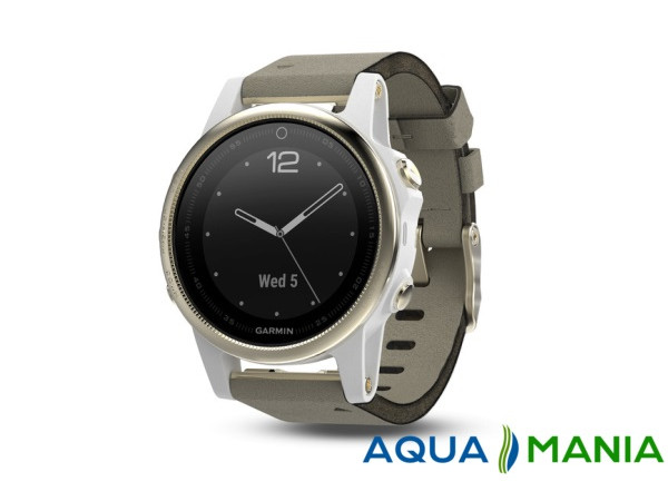 Навигатор на запястье Garmin fenix 5S Sapphire - Champagne with grey suede band