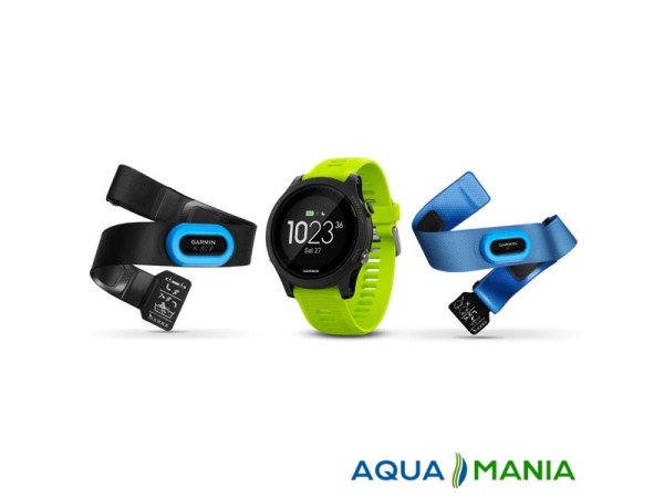 Навігатор на зап'ястя Garmin Forerunner 935 Black & amp; Yellow Tri-Bundle (GPS, Мультиспорт, 2 датчика серця HRM-Tri + HRM-Swim)