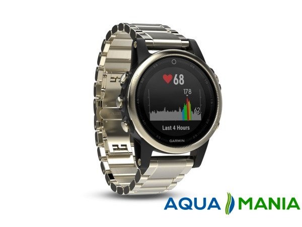 Навігатор на зап'ястя Garmin fenix 5S Sapphire - Champagne with metal band