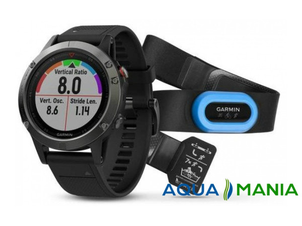 Навігатор на зап'ястя Garmin fenix 5 - Performer Bundle - Slate grey with black band